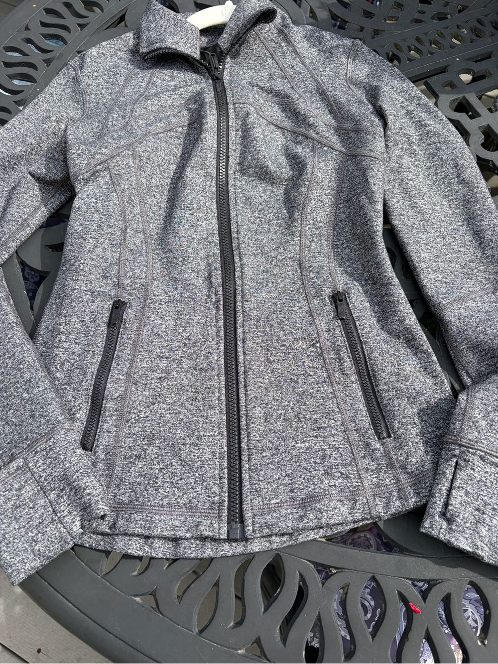 lululemon athletica Heathered Gray Full-Zip Utility Jacket